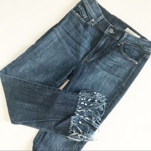 Pistola High Rise Frayed Hem Crops